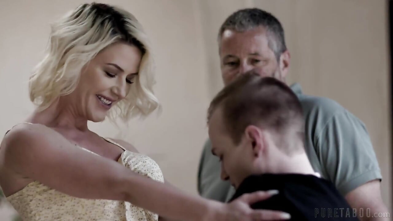 Pure Taboo Seductive Blonde MILF Kit Mercer Fucks Her New Stepson to Humiliate Her Weak Husband