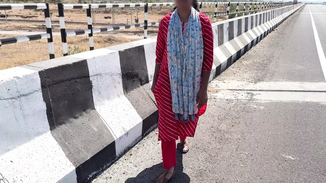 Komal and driver on the highway bridge