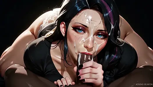 Yaramaz beyaz orta yaşlı seksi kadın büyük zenci yarağını emiyor ve yüzüne güzelce boşalıyor! - ATKINS HEAVEN