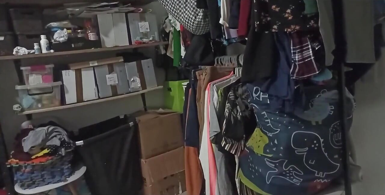 Sexy Stepmom Cleans the Bedroom in a Thong and Films Herself for Her Stepson