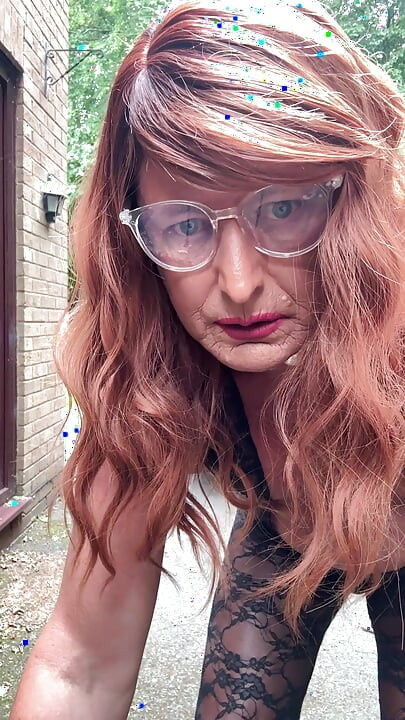 Sexy Crossdresser kellycd2022 in black lace catsuit and heels