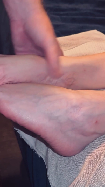 My Feet Get Covered in His Cum