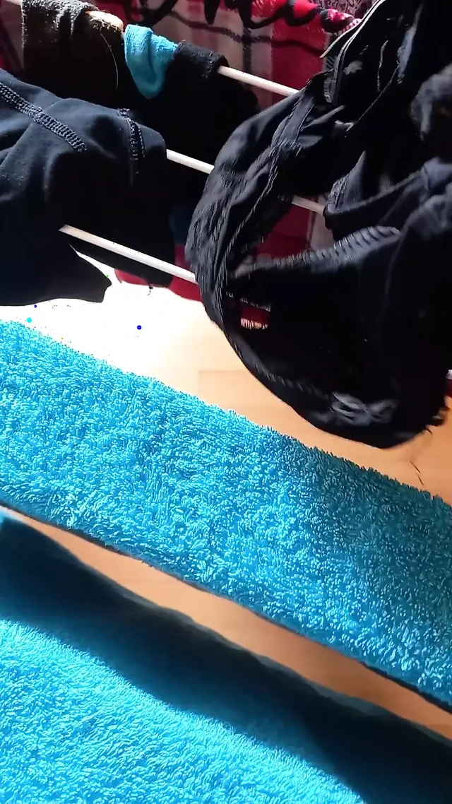 Tradesman wanking and cumming with 2 different panties