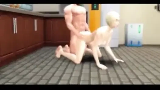 Sims 4 - büyük memeli üvey anne mutfakta dölleniyor