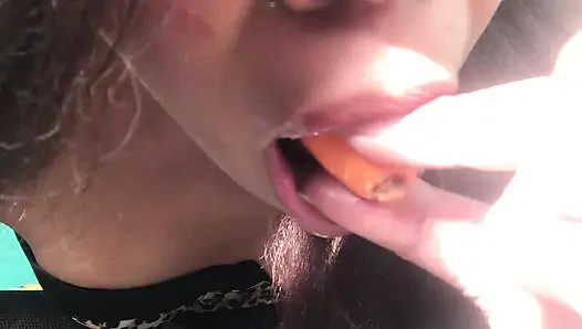 Fucking Both My Tight Holes With A Cucumber & Carrot DP