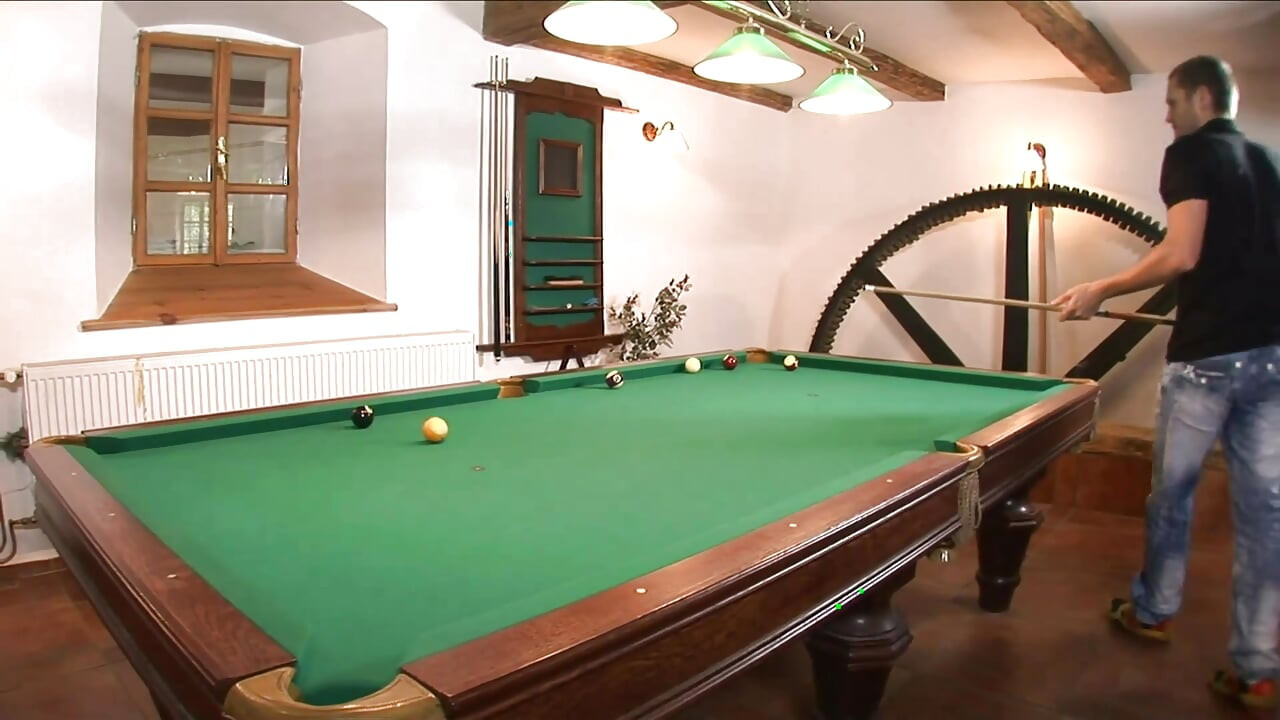 Sexy french maid slammed in a billiard table