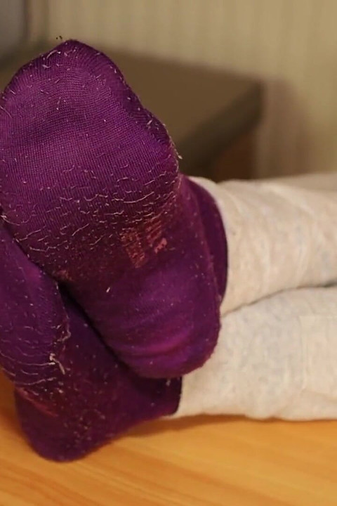 Dirty Socks & Slipper Tease - Worn Workout Look