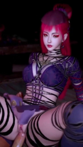 Klíčový okamžik od "Mladá zrzavá válečnice jezdí na velkém péru - 3D Hentai 457"