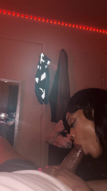 Thrilling moment from "POV THROAT GOAT Girlfriend Deepthroat BBC Before BED SOUL SNATCH Blowjob in Mirror"
