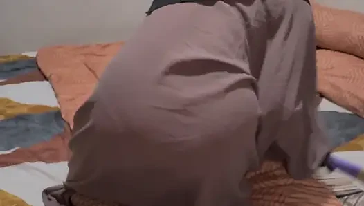 Fucking my mother-in-law cleaning my bedroom
