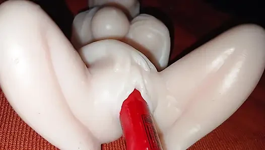 Реалистичная секс-игрушка в видео от первого лица 4K - жизненная силиконовая кукла, соло-сцена