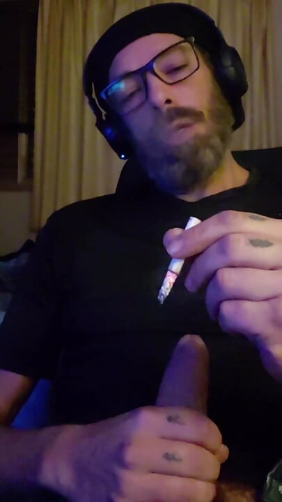 Edging Smoking Cum on Shirt