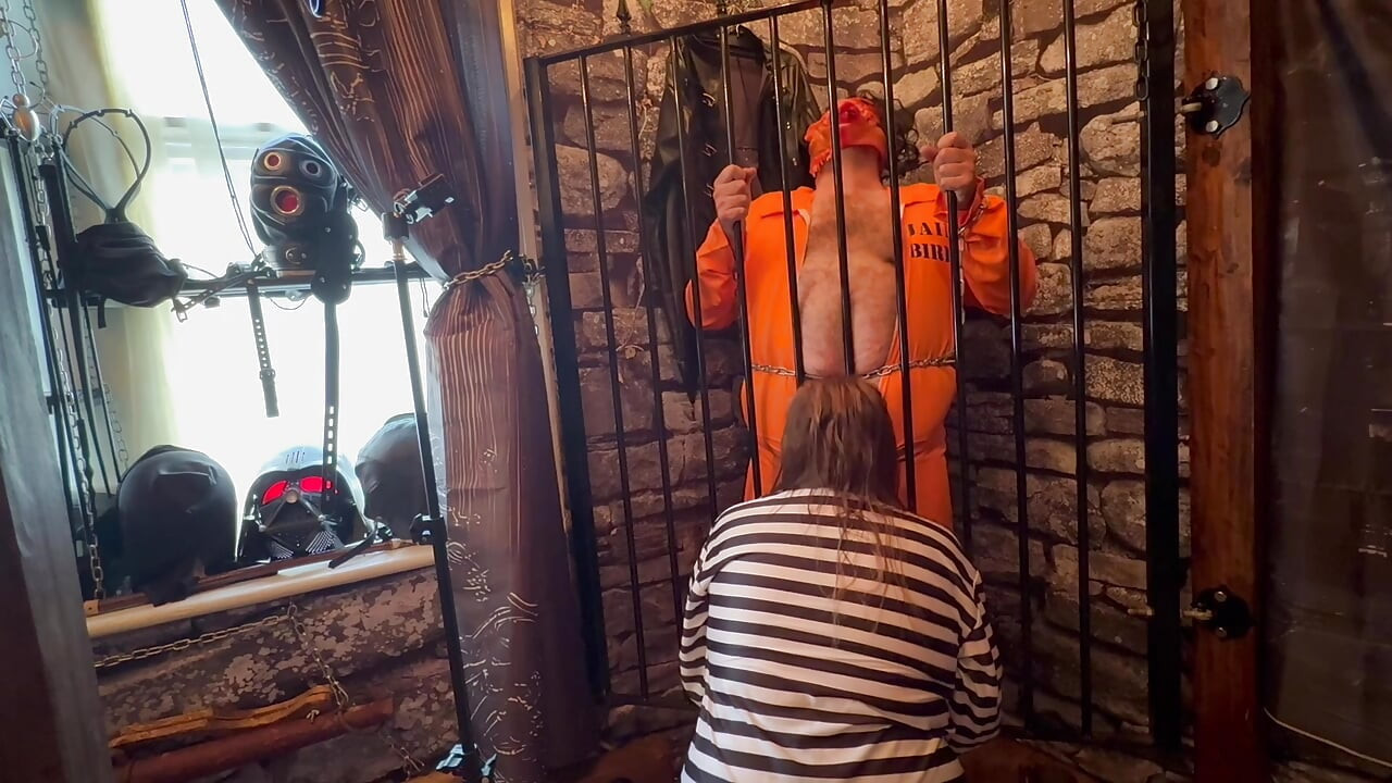 Mr Swine Cock makes a female inmate suck his cock!
