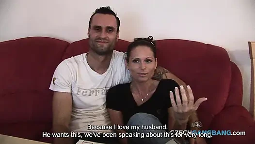 Beautiful wife and a crowd of horny guys