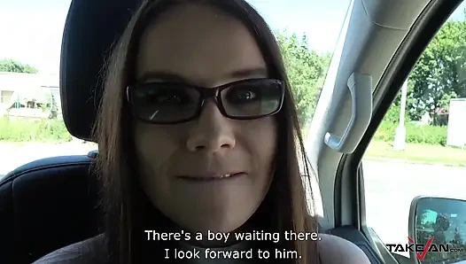 Wendy enjoys with legs spread and a hard shaft in her cunt