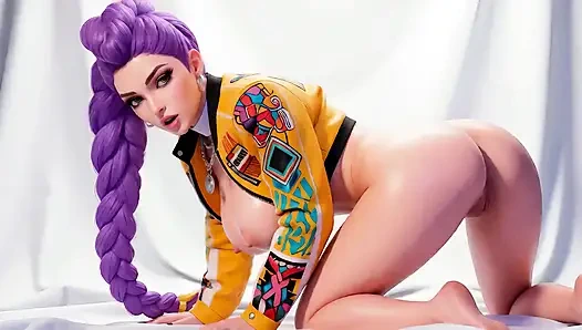 Rumi dari pemburu setan KPOP menari telanjang (kartun 3d ai) 01