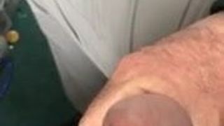Swollen cock and balls being toyed