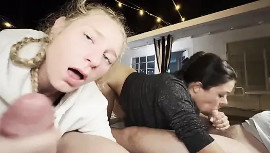 Hotel Pool Side X Side Blowjobs