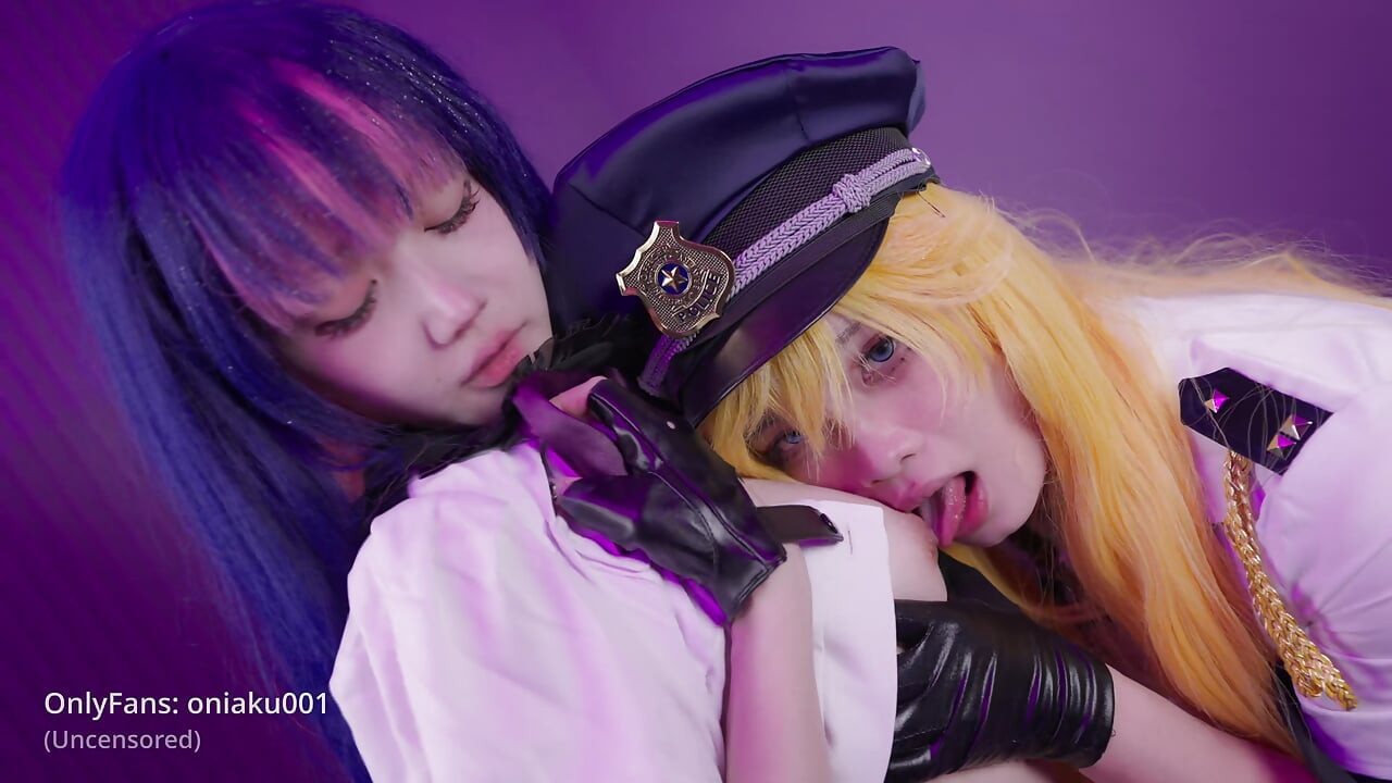 Panty&Stocking-Cute girl Aku and femboy Aroma cosplay Stocking & Panty blowjob & sex
