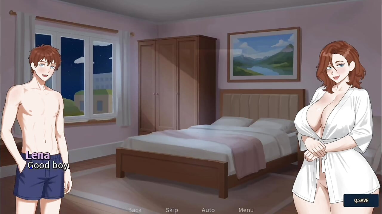 Sexy big boobs big ass Lena rubs huge cock early in the morning - gameplay