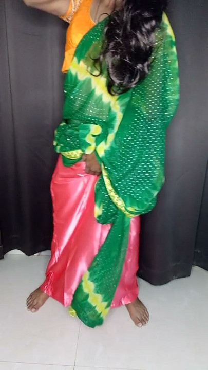 I love stepmom saree and sexy satin petticoat | Clip 2