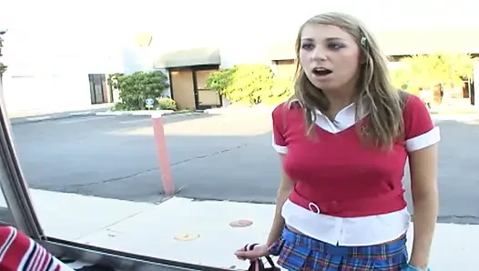Sexy teen is getting fucked and facialized in ice cream truck