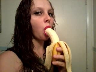 Babe Sucking on a Banana