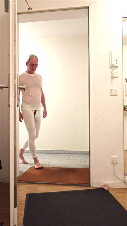 The slave appears in the commanded whore outfit