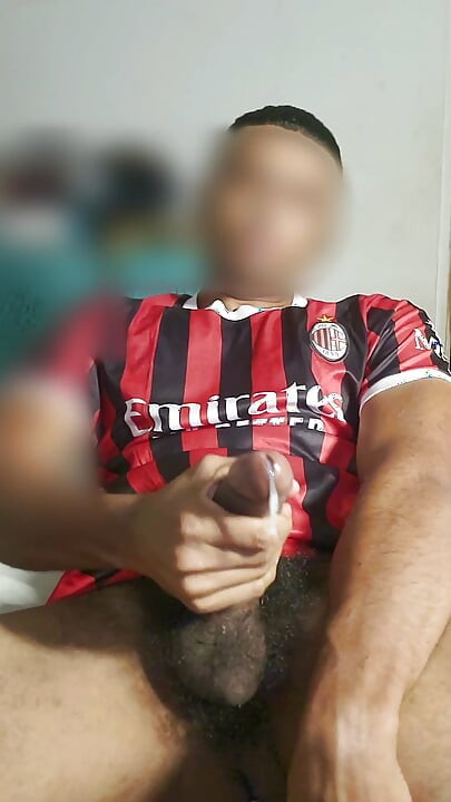 Young Indian man with the biggest cock in the world masturbates