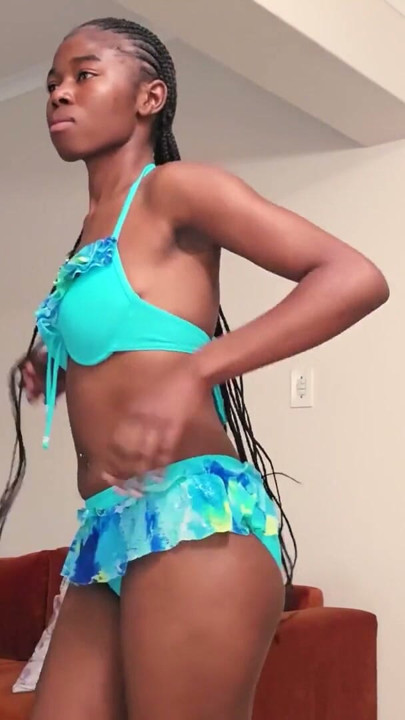 This SKINNY EBONY TEEN swore Canada was all she wanted... then she took my cock DEEP on camera | Clip 1