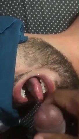 Shemale cums on partners mouth