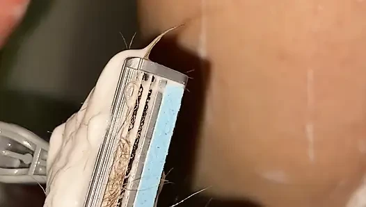 Hairy Legs Shaving Close up