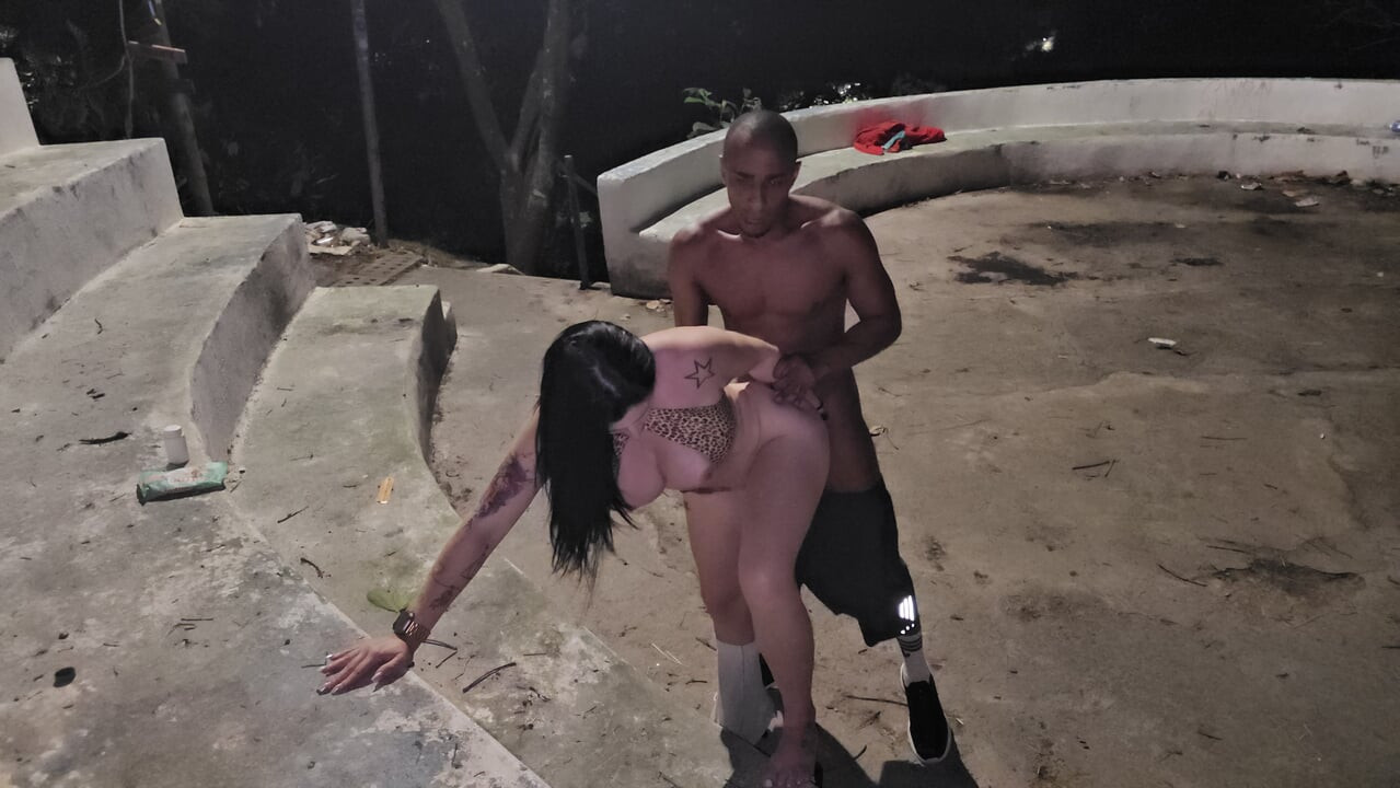 Having sex with a stranger with a huge penis in a public square.