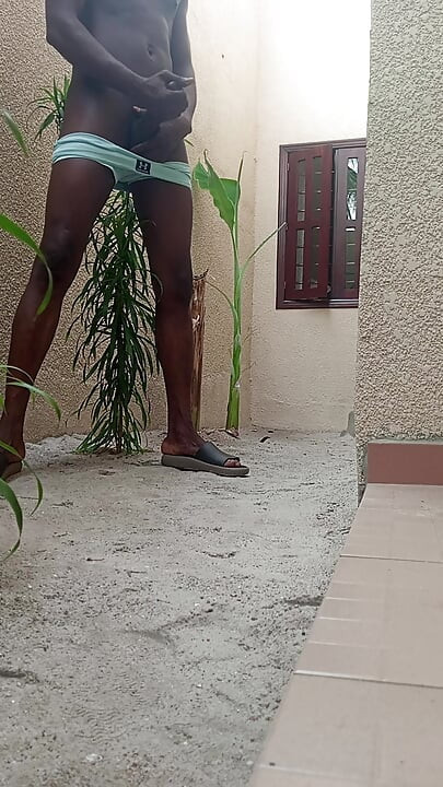 Wanking Myself up in the Back Yard