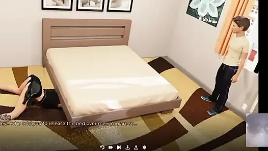 Hot Stepsis Got Stuck Under the Bed and I Surprise Her with My Cock!