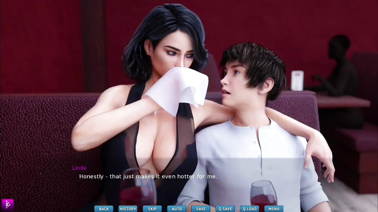 Sexy Lady takes her crush on a first date and gives him a blowjob - gameplay part 2