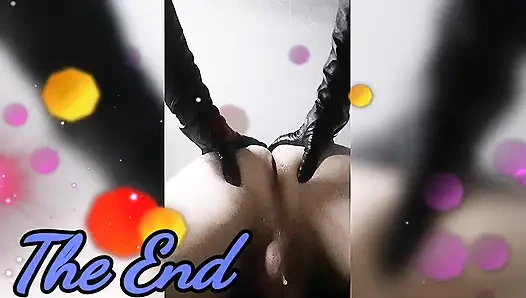 Evli kadın boşalana kadar kocasını büyük dildoyla sikiyor. Femdom. Ev yapımı.