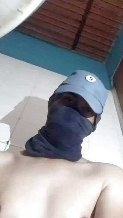 Young masked guy comes home from work to masturbate.