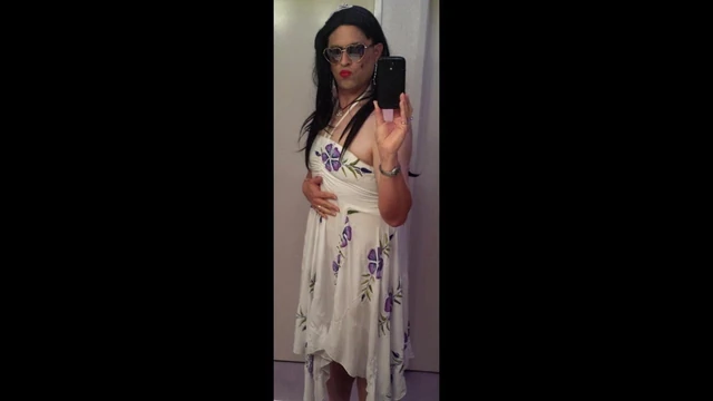 White & Purple Island Girl Dress