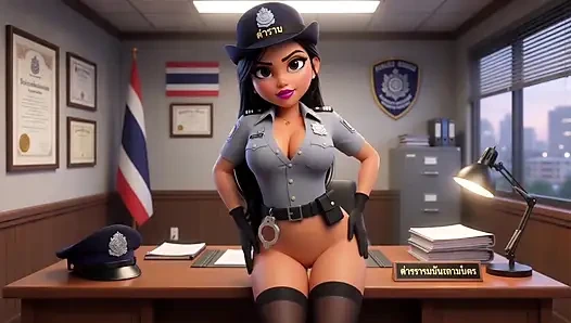 Thai-polizist stoppte mich auf der Straße und fickte mich am Bahnhof