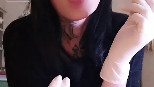 i'm hungry now eating salmon WHITE LATEX GLOVES GODDESSLOLLI