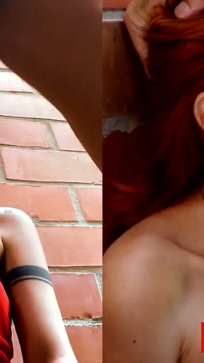 Back alley hardcore sloppy face fucking redhead Latina slut | Clip 1
