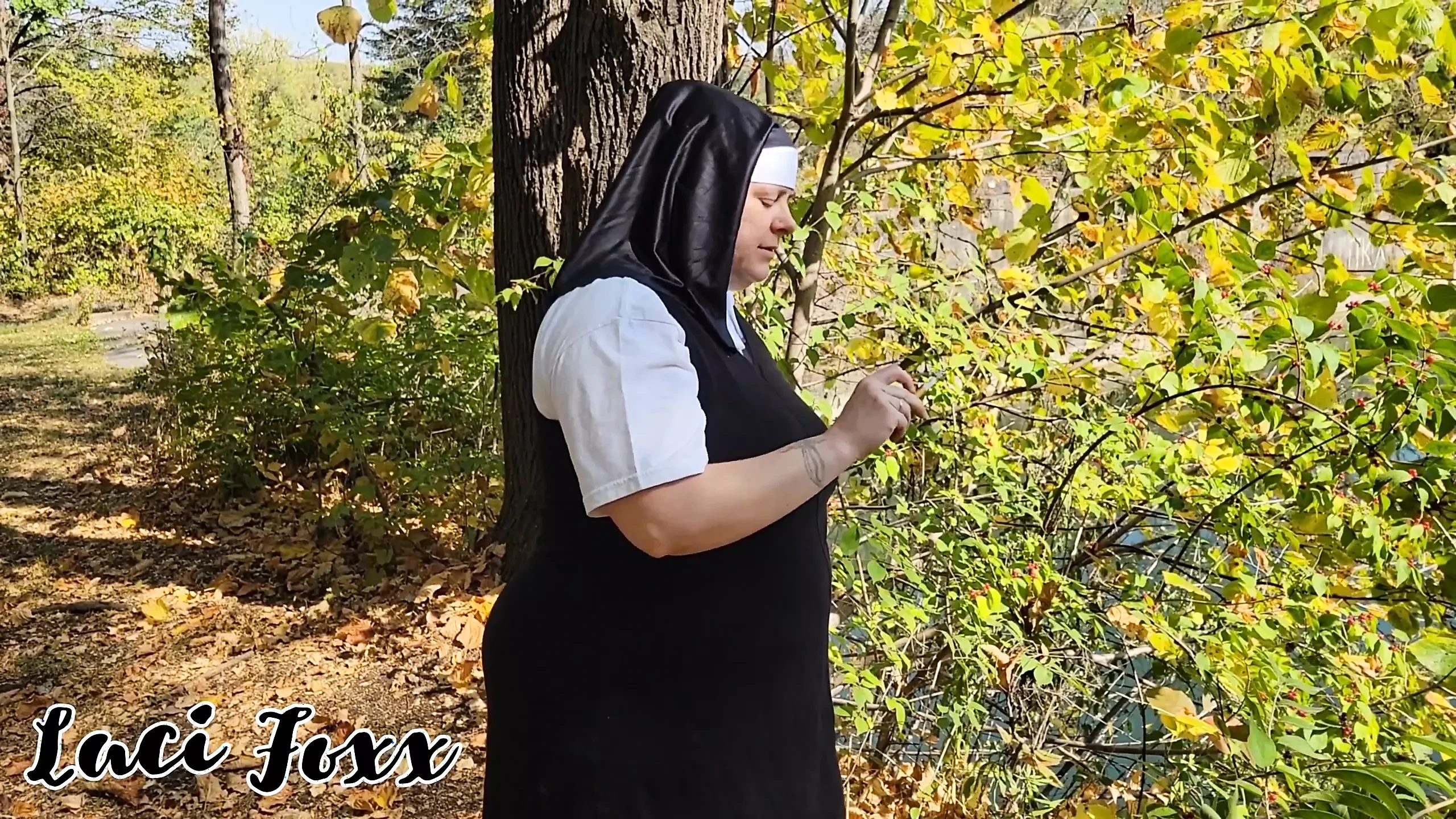 Smoking Pregnant Nun