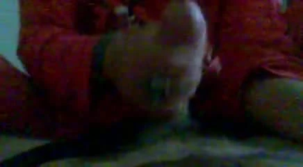 brunette jerking off and swallowing cum