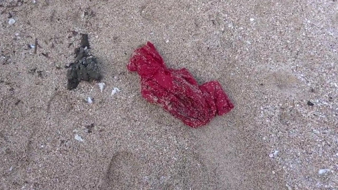 Κόκκινο φόρεμα 1 κλώτσησε στην παραλία