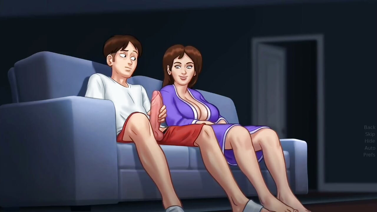 Landlady Catches Student Jerking Off, Then Rubs His Huge Cock - summertime saga gameplay part 1