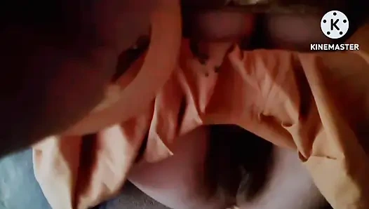 The sensual, big-breasted Desi girl is caressing herself with her fingers while showing off her hot and sexy body.