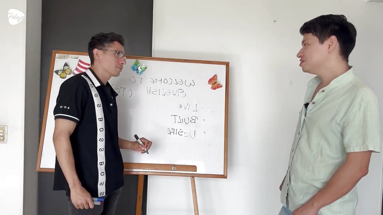 I'm Late to Class Because I Sucked Dicks in the College Bathroom, and to Make It up to My Teacher, I Let Him Fuck My Ass.