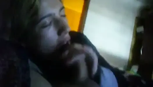 blonde wife sucks cock tenderly and catch a surprise cum in mouth