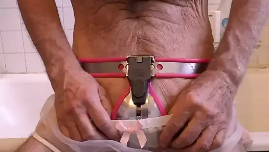 My-Steel chastity belt locked with CellMate